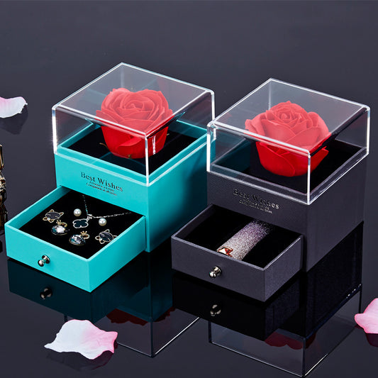 VEternal Flower Soap Rose Jewelry Box Acrylic