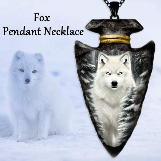 Gorgeous White Wolf Pattern Pendant Necklace Fantasy Pendant Necklace Hip Hop Punk Necklace Jewelry Perfect Gift For Women